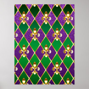 Poster Jewelry Background Mardi Gras