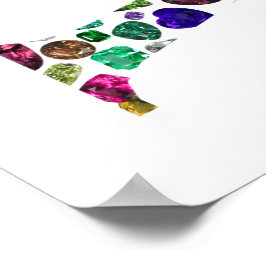 Poster Jewelry Gemstones Monograma - Letra V
