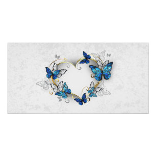 Póster Jewelry Heart with Butterflies Morpho