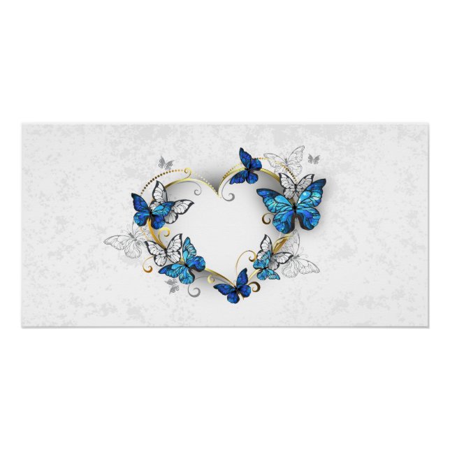 Póster Jewelry Heart with Butterflies Morpho (Frente)