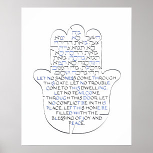 Poster Jewish Hamsa Home Benessando Birkat HaBayit