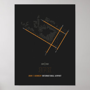 Poster JFK - Diagrama de pista do aeroporto John F. Kenne
