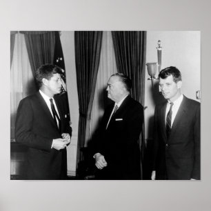 Poster JFK e RFK com J.Edgar Hoover