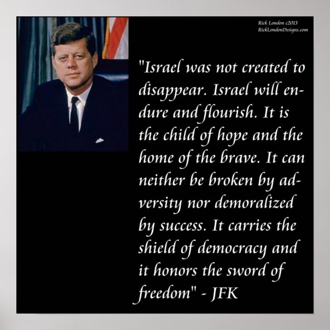 Poster JFK & Israel Cartaz de Citação (Frente)