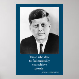Poster JFK John F. Kennedy Cita Motivação de Conquista