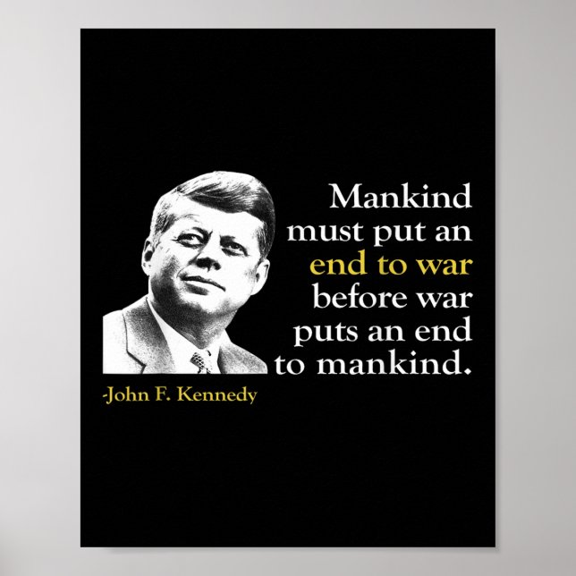 Poster Jfk John F Kennedy Presidente Fim da Citação da Gu (Frente)