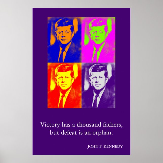 Poster JFK John F. Kennedy Quote Vitória (Frente)