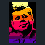 Póster JFK John F. Kennedy Red Yellow Violet Pop Art<br><div class="desc">Ex-Presidente Americano John F. Kennedy Red,  Amarelo,  Rosa,  Laranja,  Negra e Violeta Pop Art Imagem Digital - Impressões de História e Política Americanos</div>
