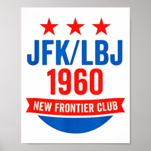 Poster Jfk Lbj 1960 Nova Fronteira Campanha de John F Ken