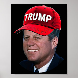 Poster Jfk Usando Chapéu De Trump Meme Engraçado John F K