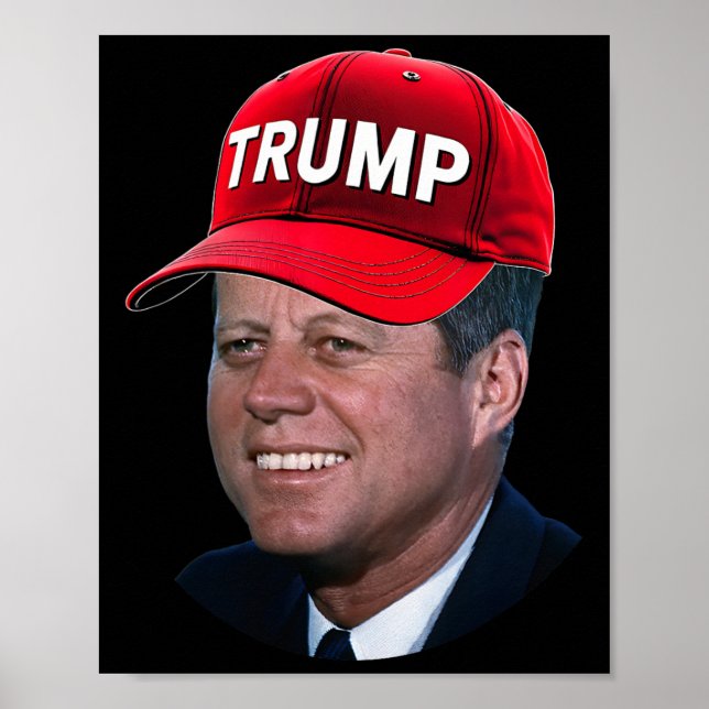Poster Jfk Usando Chapéu De Trump Meme Engraçado John F K (Frente)