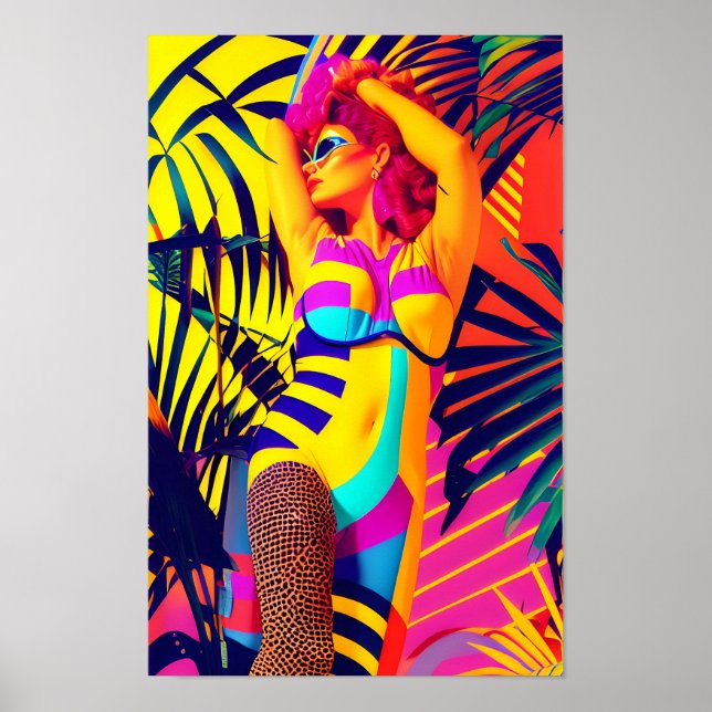 Poster Jill da Sala da Selva Retrowave (Frente)