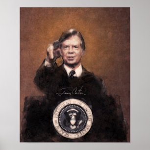 Poster Jimmy Carter   Pintura do Presidente americano