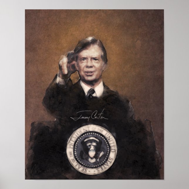 Poster Jimmy Carter | Pintura do Presidente americano (Frente)