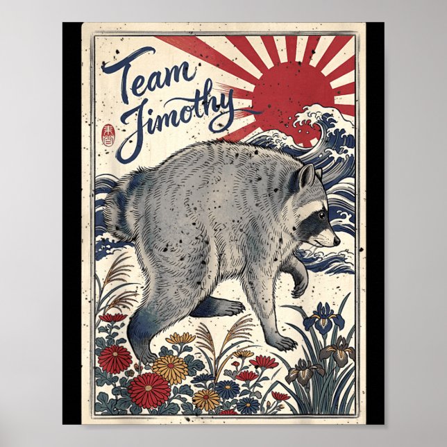 Poster Jimothy Guaxinim Panda Diversão Equipe Jimothy (Frente)