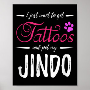 Poster Jindo Dog Lover Tattoo Engraçado Cachorro Mãe Dota