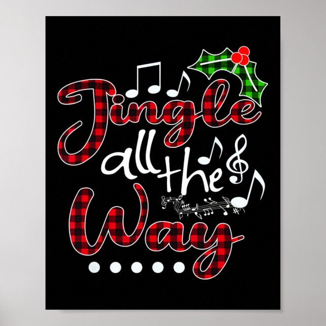 Poster Jingle All The Way Red Buffalo Plaid Christmas  (Frente)