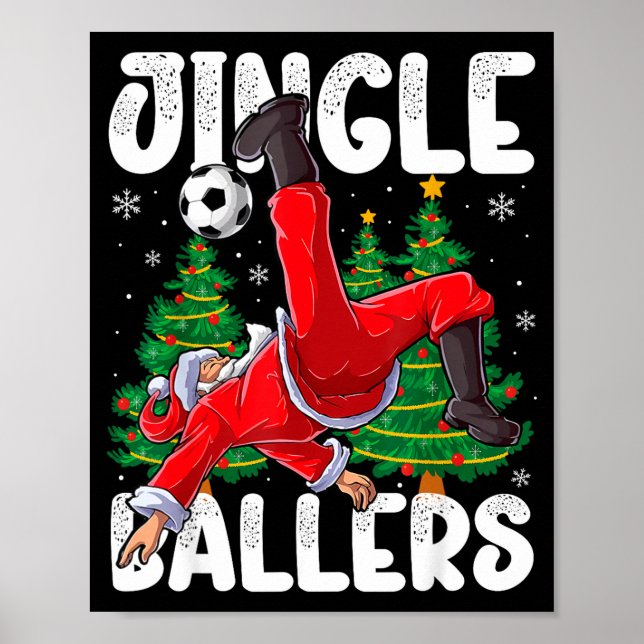 Poster Jingle Ballers Santa Football Christmas Soccer Pla (Frente)