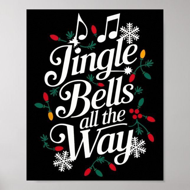 Poster Jingle Bells Festivos Gra De Natal (Frente)