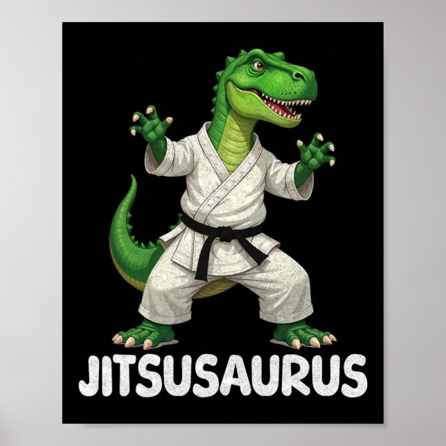 Poster Jitsusaurus Dinossaur Karate Karate Diversão de Ar (Frente)