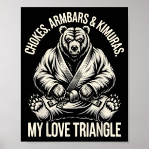 Poster Jiu Jitsu BJJ Artes Marciais Mistas MMA Combate