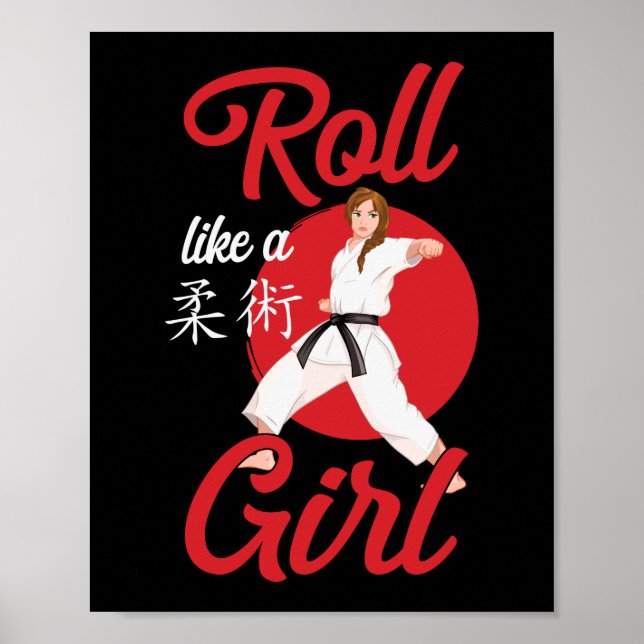 Poster Jiu Jitsu Bjj Roll Como Uma Rapariga (Frente)