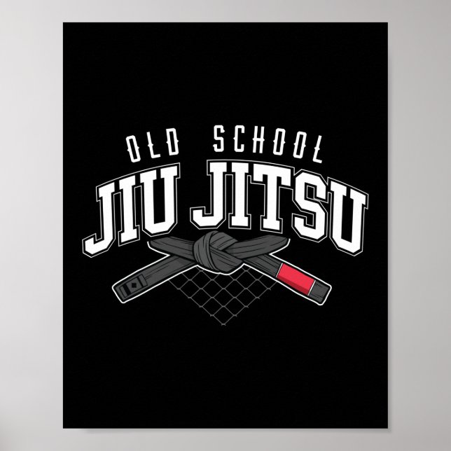 Poster Jiu Jitsu Bjj Velha Escola Jiu Jitsu Cinturão Pret (Frente)