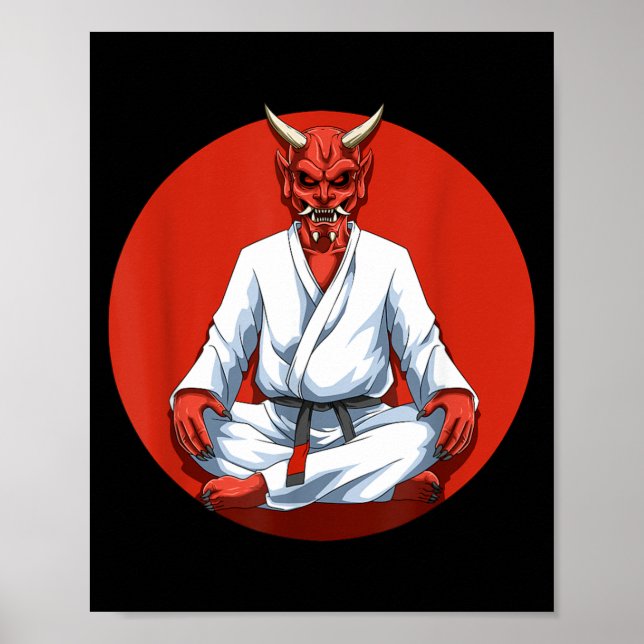 Poster Jiu Jitsu Brasileiro Grappling e BJJ (Frente)