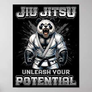 Poster Jiu Jitsu Brasileiro MMA e BJJ de Grappling Forte
