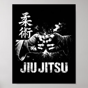 Poster Jiu Jitsu Japonês Judô Artes Marciais BJJ Luta