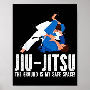 Poster Jiu-Jitsu O Chão É Espaço Seguro Diversão Engraçad