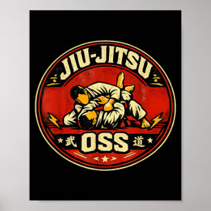 Poster Jiu Jitsu OSS Artes Marciais Brasileiras Esportes