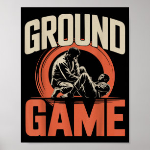 Poster Jiu Jitsu Retro Vintage Jogo de Solo