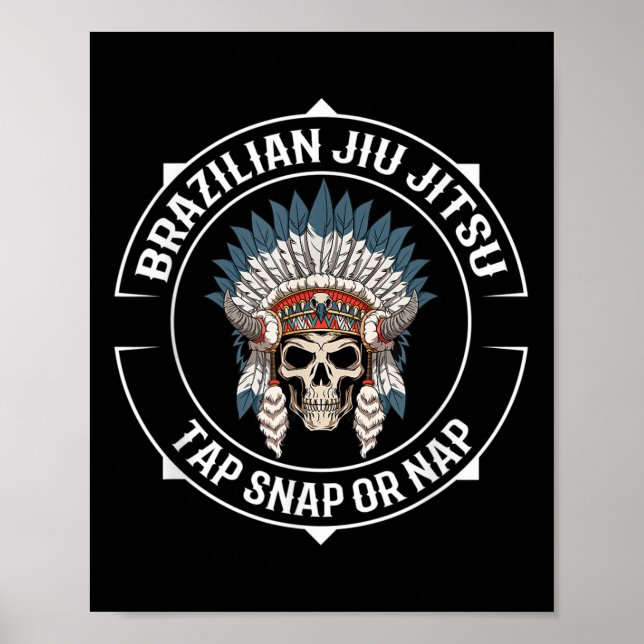 Poster Jiu Jitsu War Bonnet - Equipe de submissão Jiu Jit (Frente)