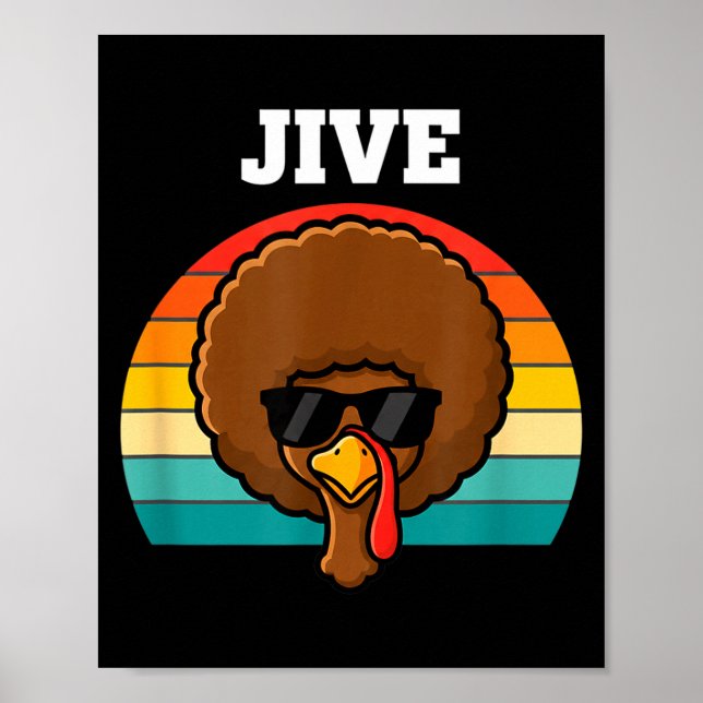 Poster Jive Turkey Afro Retro 70s Thanksgiving Turkey Day (Frente)