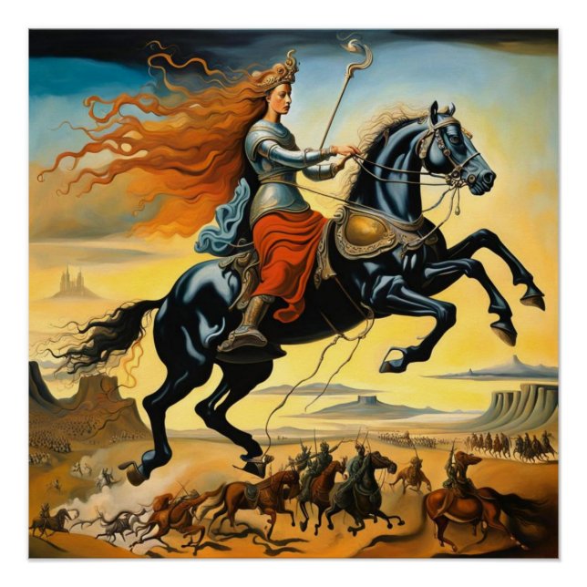Póster Joana d'Arc em cavalo (Frente)