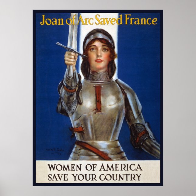 Poster Joana d'Arc French Heroine Knight National Hero (Frente)