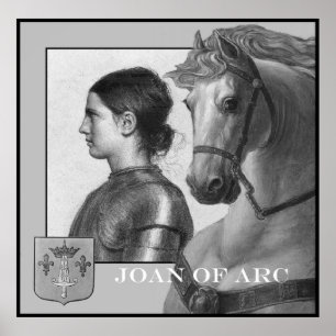 Póster Joana do arco e do seu cavalo de guerra