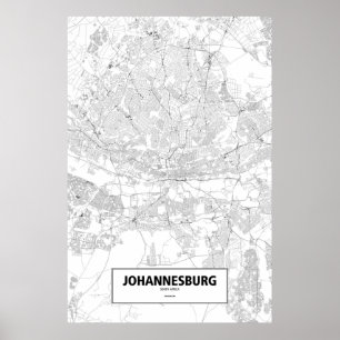 Poster Joanesburgo, África do Sul (preto no branco)