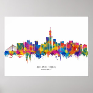 Poster Joanesburgo África do Sul Skyline