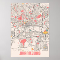 Joanesburgo - Mapa da Cidade de Chalk na África do