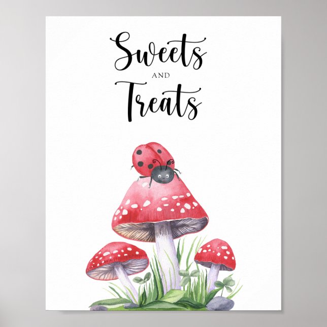 Poster Joaninha - doces e guloseimas chá de bebê (Frente)