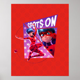 Poster Joaninha Pontos No Gráfico Roxo