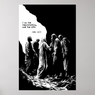 Poster João 11 25 Ressurreição Arte Impressa Eu Sou a