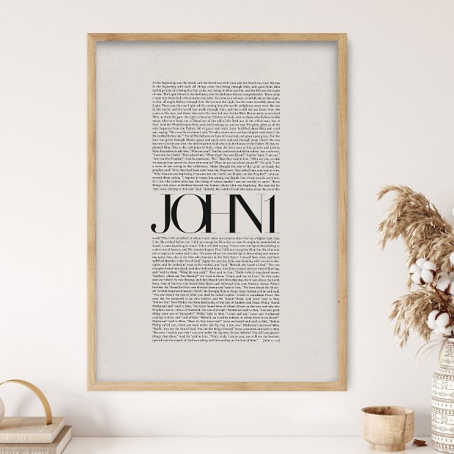 Poster João 1, Versículo Bíblico, Bíblia Moderna, Escritu (Criador carregado)