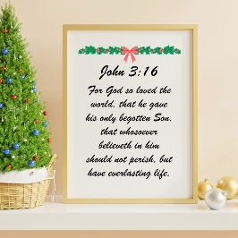 Poster João 3:16 Deus amou tanto o mundo guirlanda de Nat