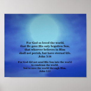 Poster JOÃO 3:16 e JOHN 3:17