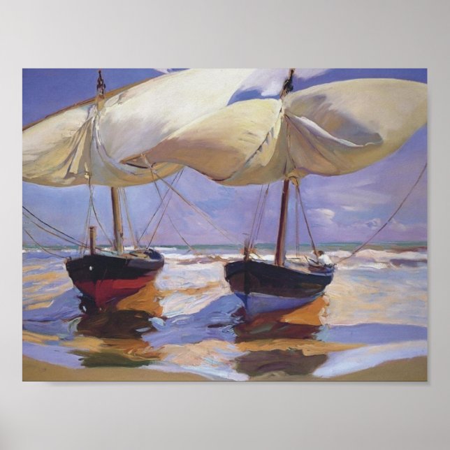 Póster Joaquín Sorolla - Barcos Atingidos (Frente)