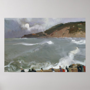 Póster Joaquin Sorolla - Breakwater, San Sebastian