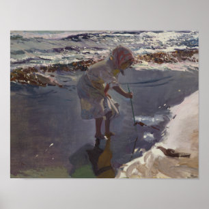 Póster Joaquin Sorolla - Buscando Mariscos